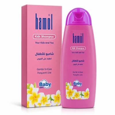 هامول بيبي ست شامبو أطفال الأصلي الزهري، لطيف على العيون للاستخدام المتكرر، ينظف الشعر ويتركه ناعماً ولامعاً، 400 مل