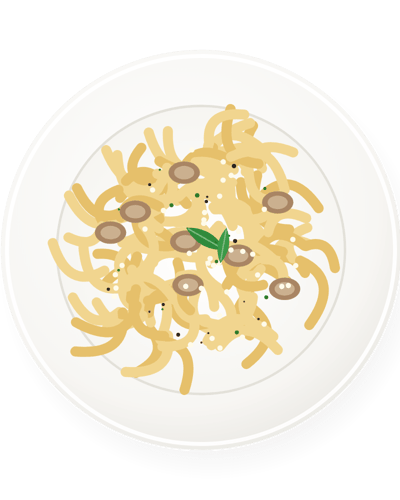 معكرونة بالكريمة والفطر